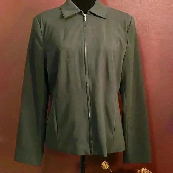 George Stretch NWT Women’s 12 Black Full Zip Up Blazer - Picture 1 of 9